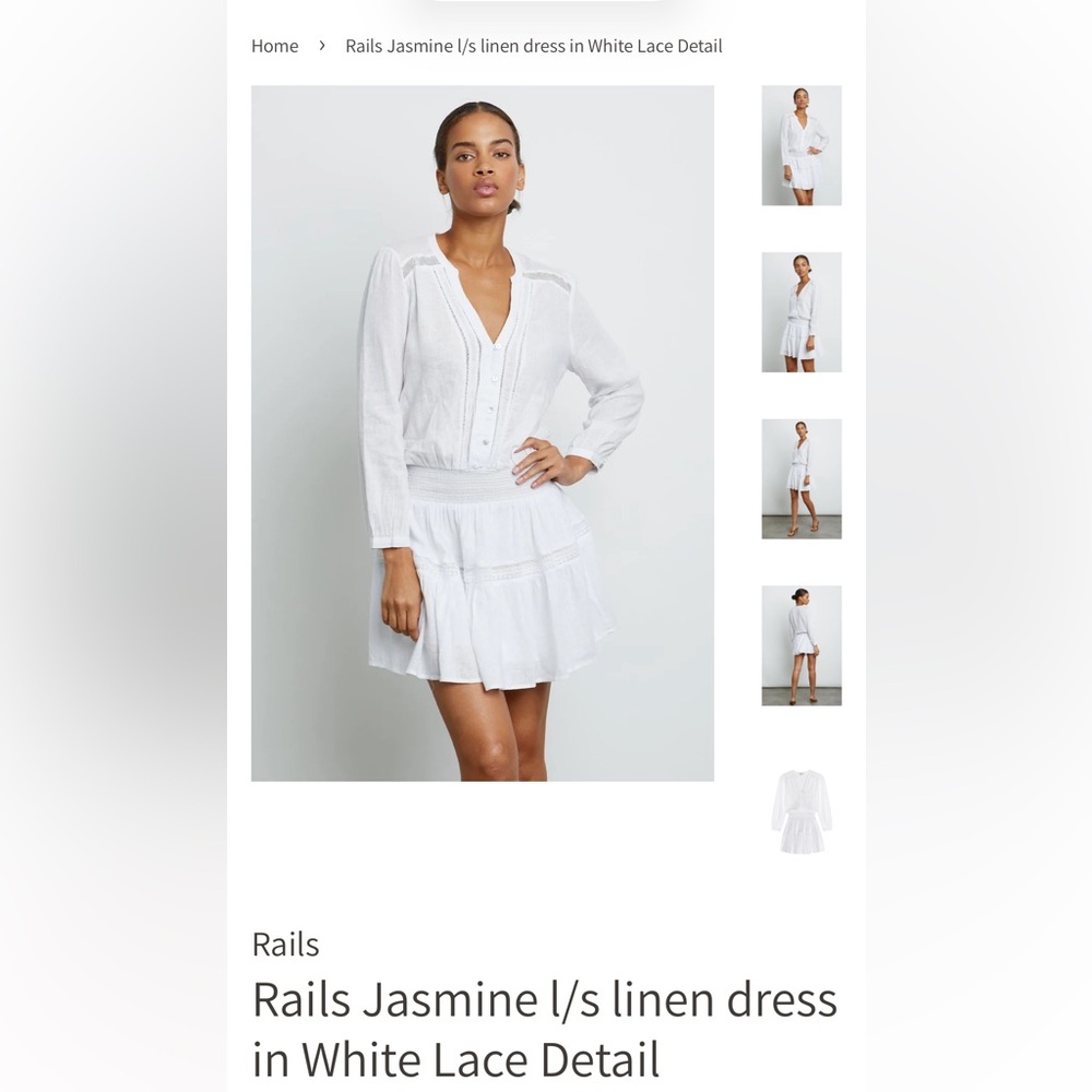 Saks Fifth Avenue White Lace Detail Dress
